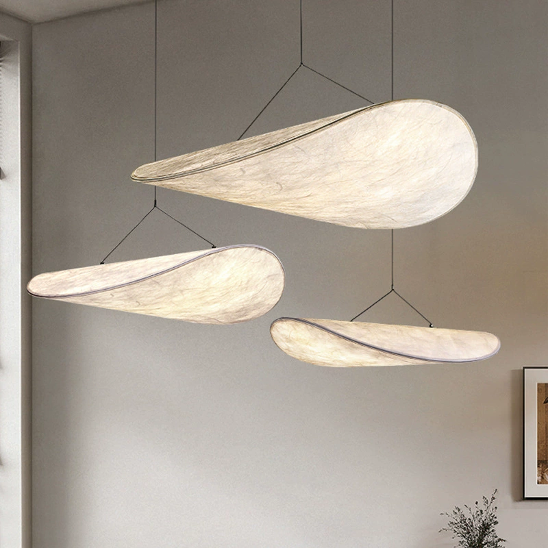 $50 Japanese Wabi Sabi style potato chips silk restaurant pendant light