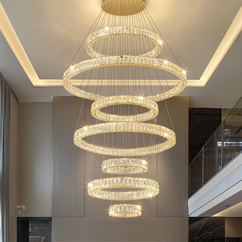 $170 5-Tier Chandelier Light with Glassy Shade, Battery Powered, Wireless Stepless Dimming, Lampshade, and Adjustable Height