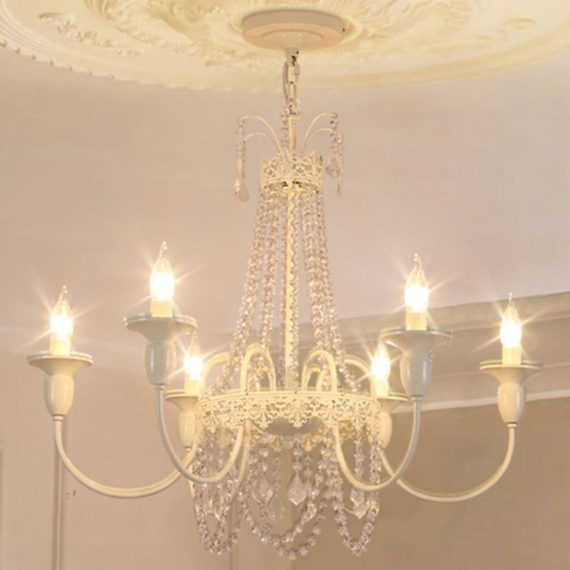$160 Elegant Silver Alloy Candelabra Chandelier with Adjustable Height