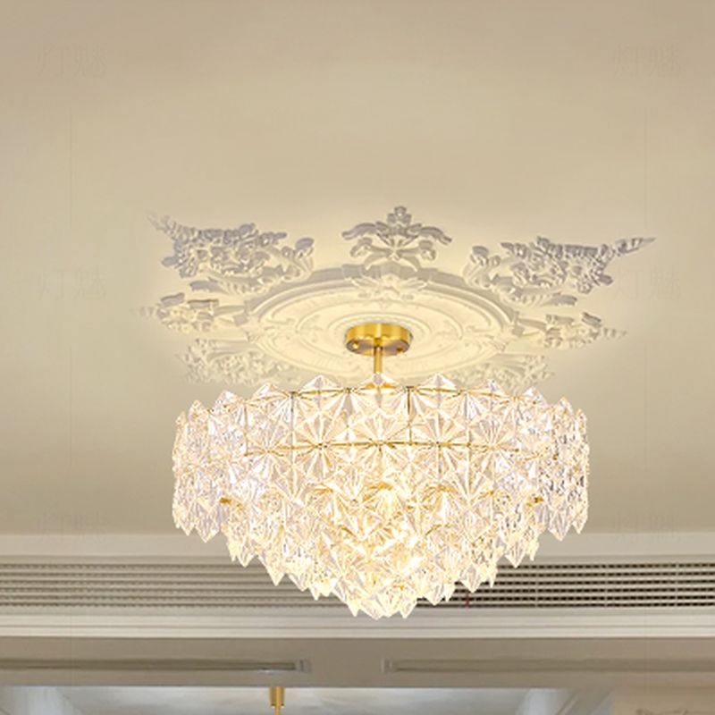 $125 15 Lights/12 Lights/11 Lights Chandelier, Glassy Shade, Adjustable Hanging Rod