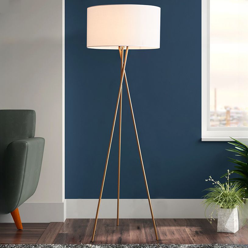 $170 1 Light Modern Simple Style LED/Incandescent/Fluorescent Alloy Traditional Floor Lamp with Textured Fabric Shade for Residential Use and Foot Switch 