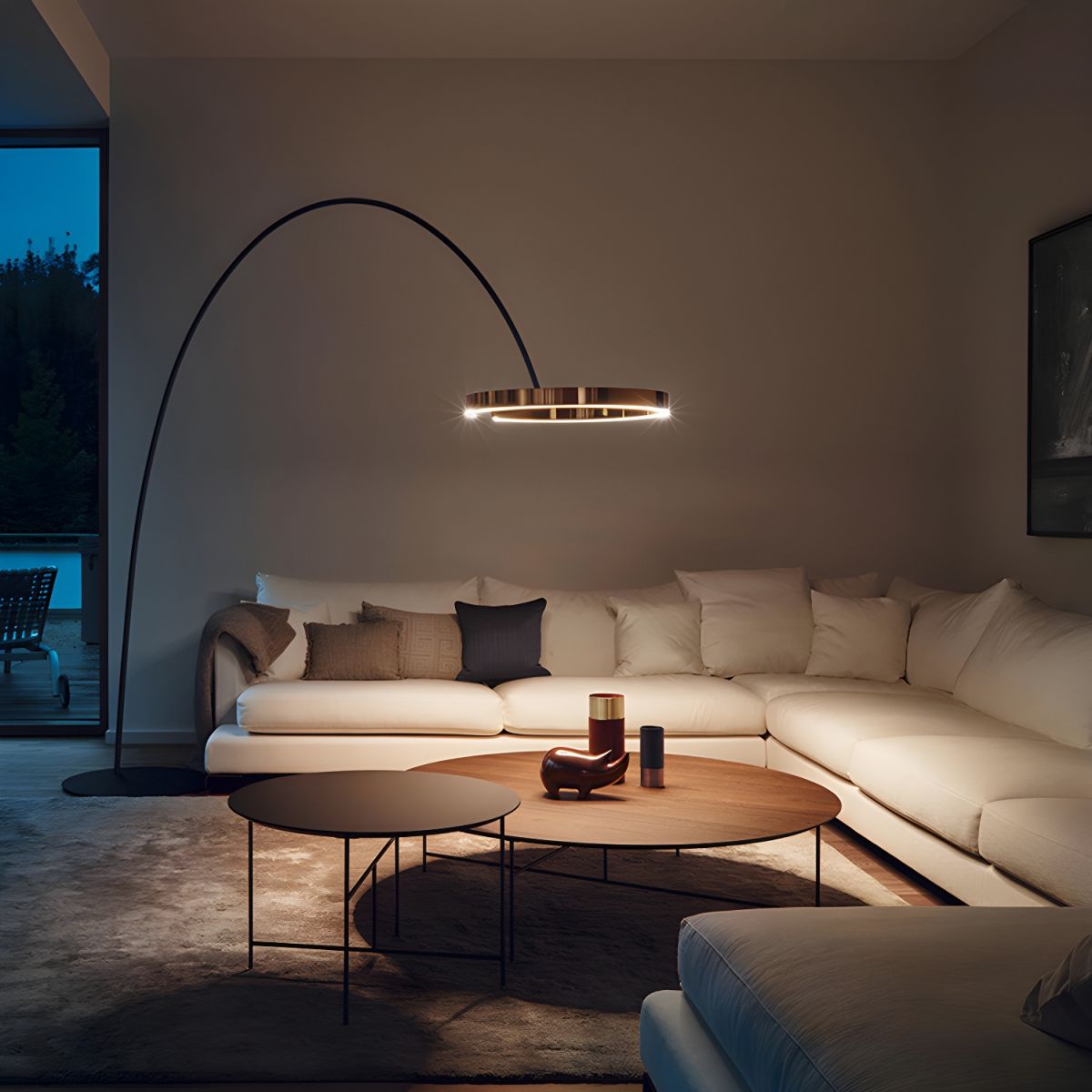 $155 Black Modernism Single Floor Light LED Floor Lamp with Metal Base