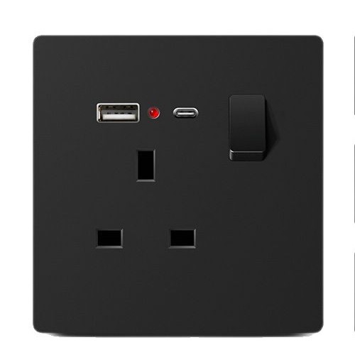 Ultra thin one open 13A socket, two open multifunctional five hole USB socket panel