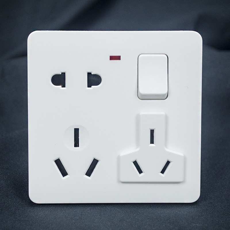 86 type concealed wall mounted household 16A 2-3 socket multi hole socket with opening