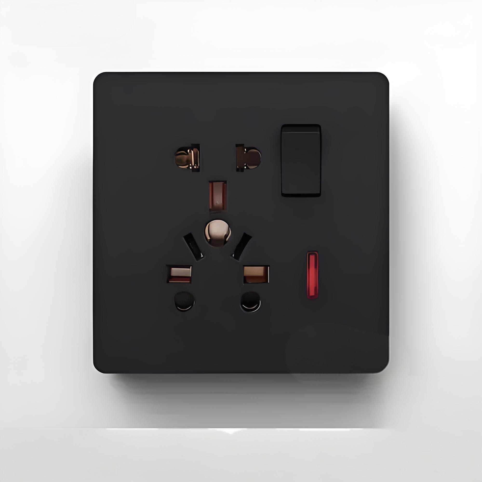 USB British standard plug panel black triangular two hole plug