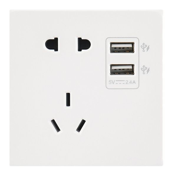 White household concealed installation oblique five hole USB computer TV mute surface